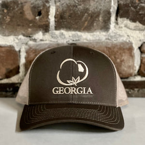 Georgia Hunting Cotton Trucker Hat Brown with Tan