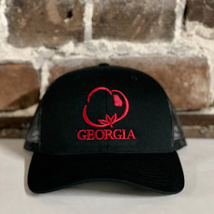 Georgia Bulldog Cotton Trucker Hat Black Out