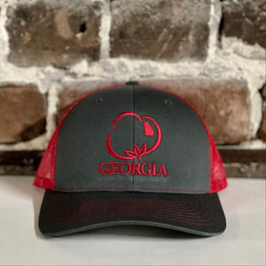 Georgia Bulldog Trucker Hat Gray with Red