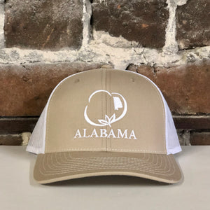 Alabama Original Cotton Trucker Hat Khaki with White