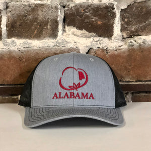 Alabama Crimson Trucker Hat Heather Gray with Black